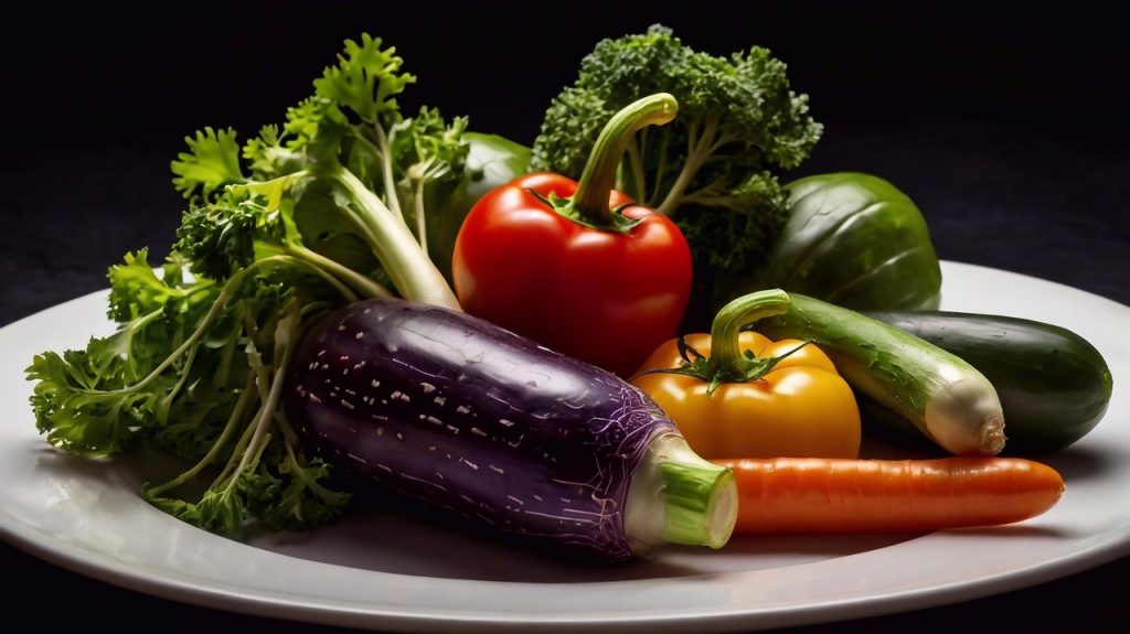 gambar sayuran diatas piring